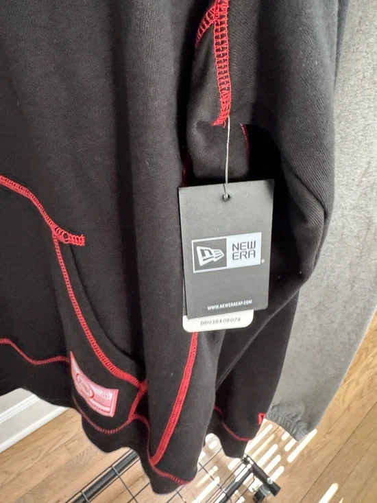 New Era Black and Red Detroit Hooded Sweatshirt - Picture 2 of 3